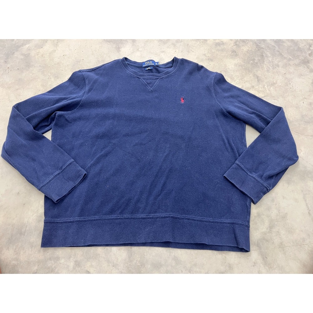 Polo Ralph Lauren Estate-Rib Sweatshirt Men XL Navy Pony Embroidered Performance